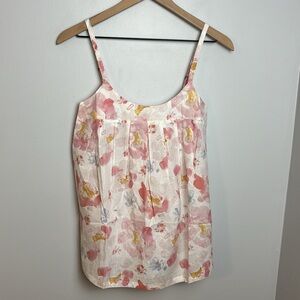 BHLDN Plum Pretty Sugar Cami‎ Pajama Top Floral Lightweight Cotton Sz Small